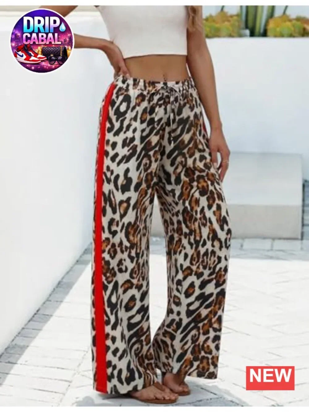 Stretchable Wide Leg Palazzo Pants with Pockets - Abstract Print Lounge